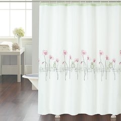 Cortina de Baño chenille bordada green low