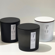 Vela Roma white/ black  con tapa de madera