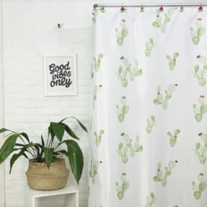 Cortina de Baño Teflón Estampada Flower cactus