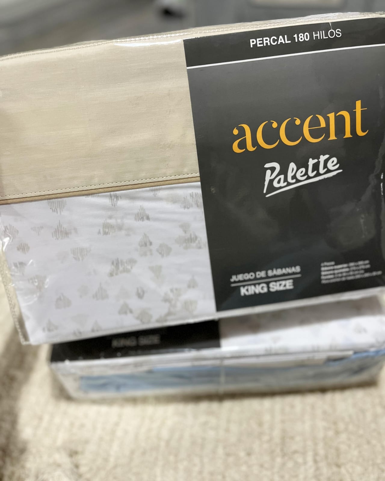Juego de sábana Linea Accent estampadas c/embozo 180 hilos king - Image 2