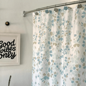 Cortina de Baño Teflón Estampada Carnival Verde Turquesa