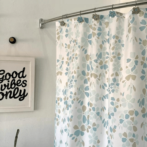 Cortina de Baño Teflón Estampada Carnival Verde Turquesa