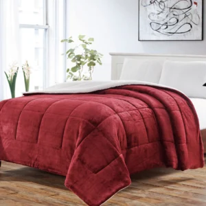 Acolchado Flannel con corderito LA BASTILLA Bordo 2 1/2 pl